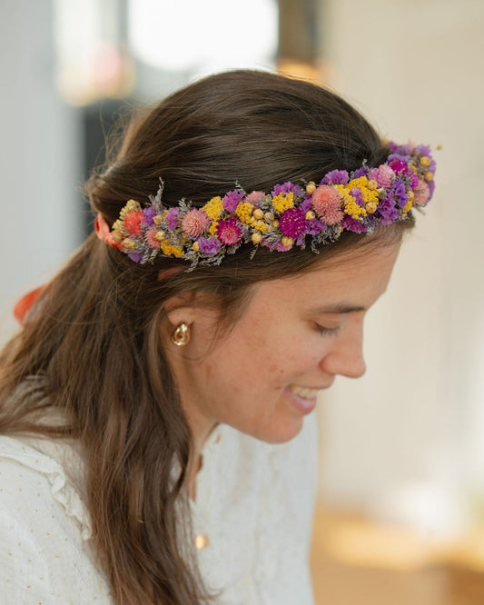 Couronne de tête en fleurs séchées pour cérémonie - Adulte - MOLENE