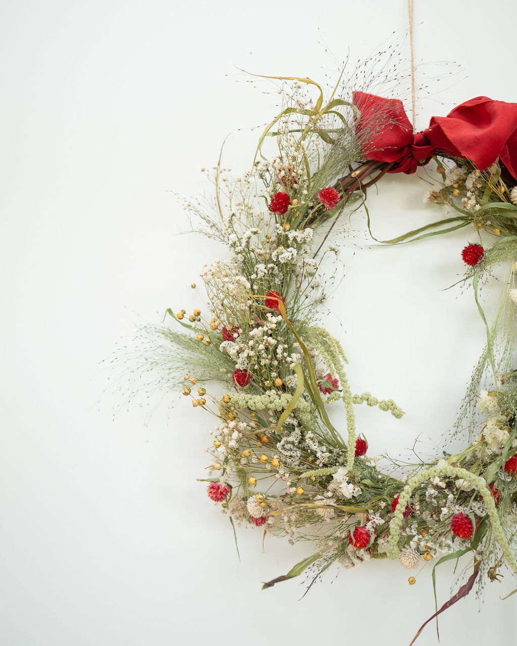 Couronne murale de fleurs séchées - SANTA