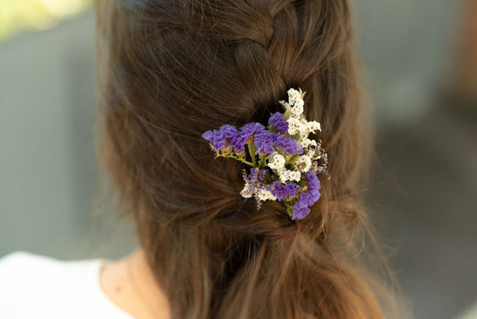 Pic à chignon en fleurs séchées pour cérémonie - BERDER