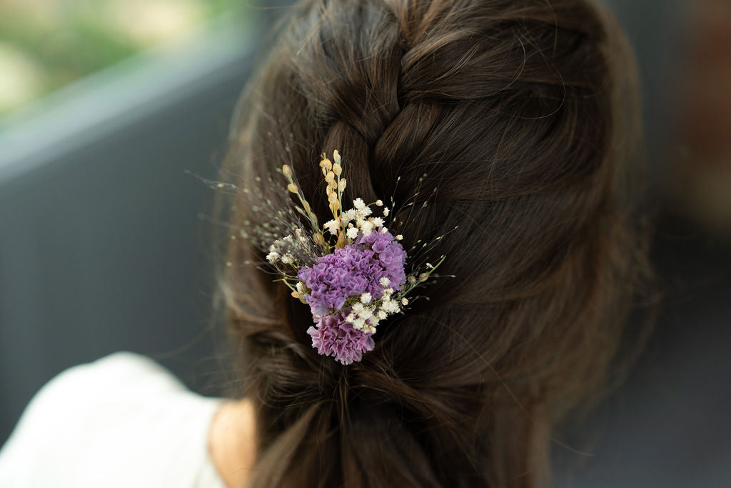 Pic à chignon en fleurs séchées pour cérémonie - GROIX