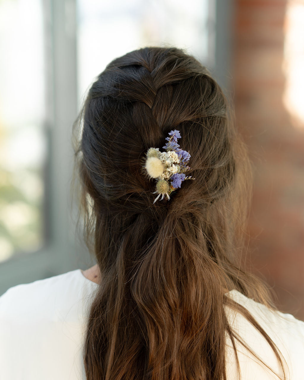 Pic à chignon en fleurs séchées pour cérémonie - HOEDIC