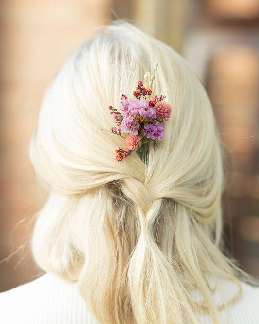 Pic à chignon en fleurs séchées pour cérémonie - SAUZON