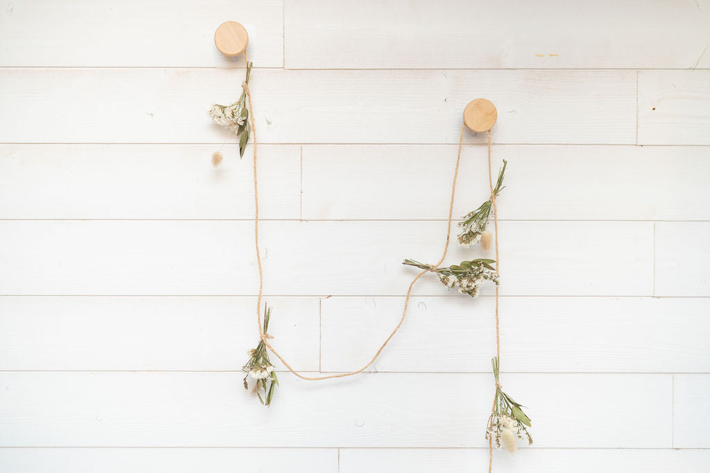 Kit DIY - Guirlande murale en fleurs séchées - Blanc