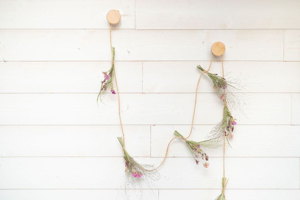 Kit DIY - Guirlande murale en fleurs séchées - Rose