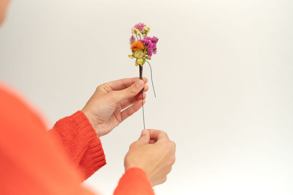 Kit à réaliser DIY - 10 Pics à chignon en fleurs séchées - Peps