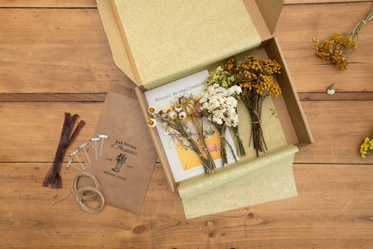 Kit DIY à réaliser - Boutonnières en fleurs séchées - Jaune