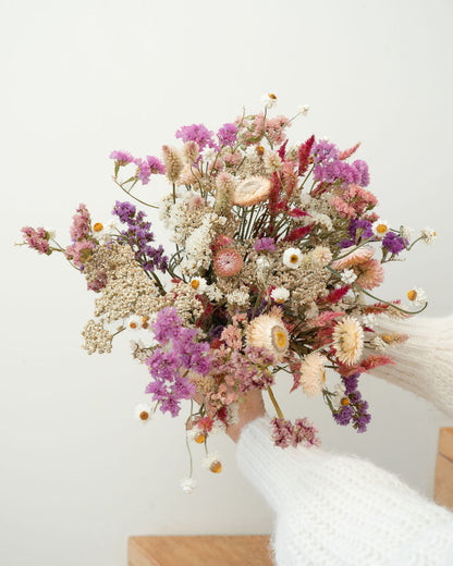 Bouquet de fleurs séchées - CHAMALLOW
