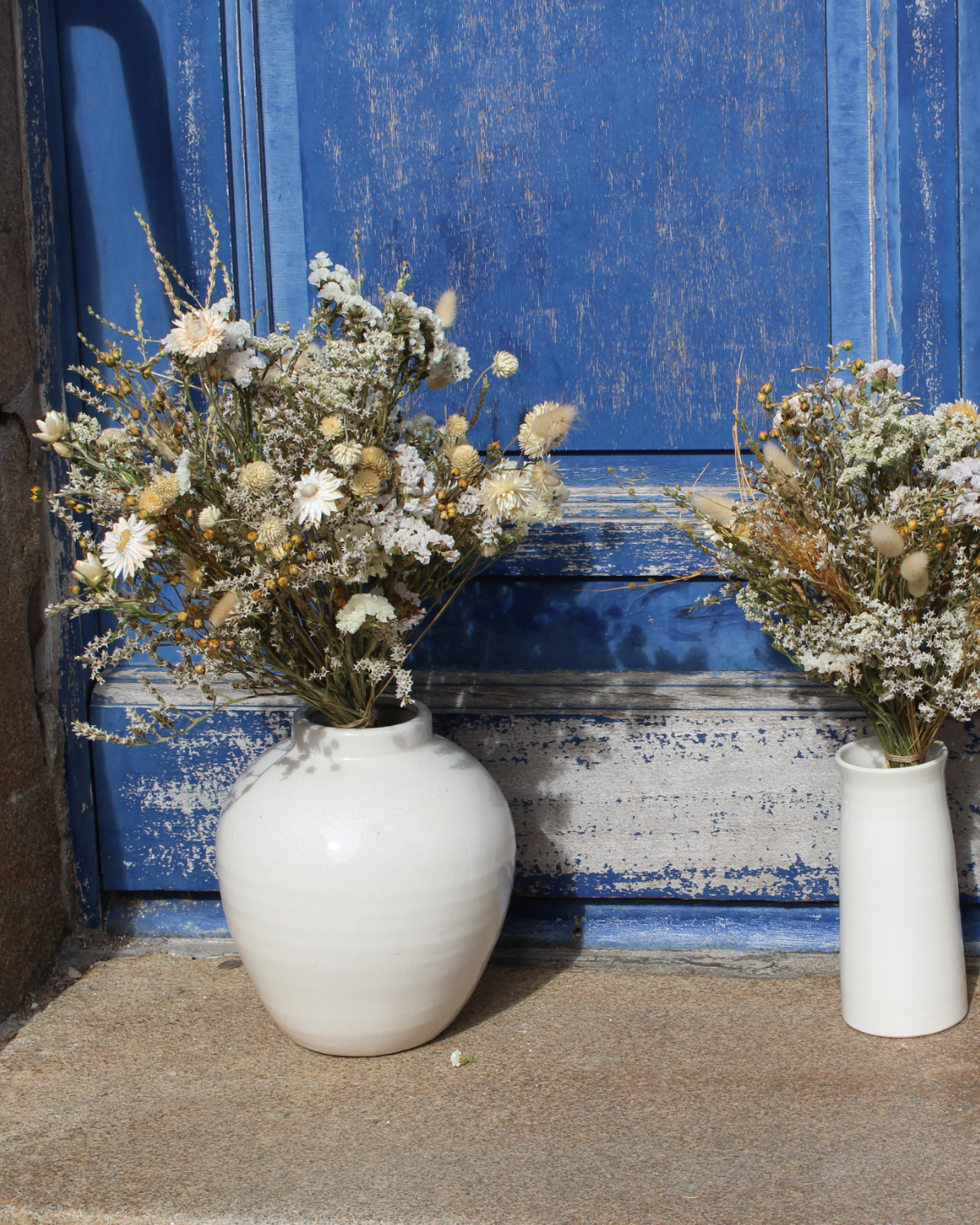 Bouquet de fleurs séchées - NUAGE (Nuances blanc & beige)