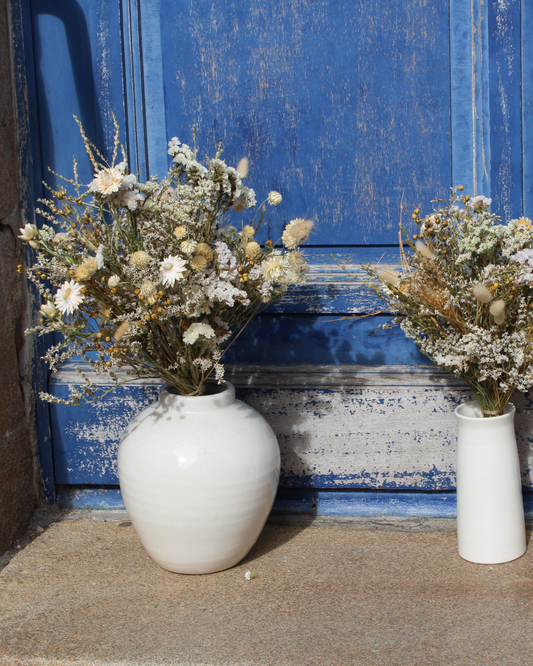 Bouquet de fleurs séchées - NUAGE (Nuances blanc & beige)