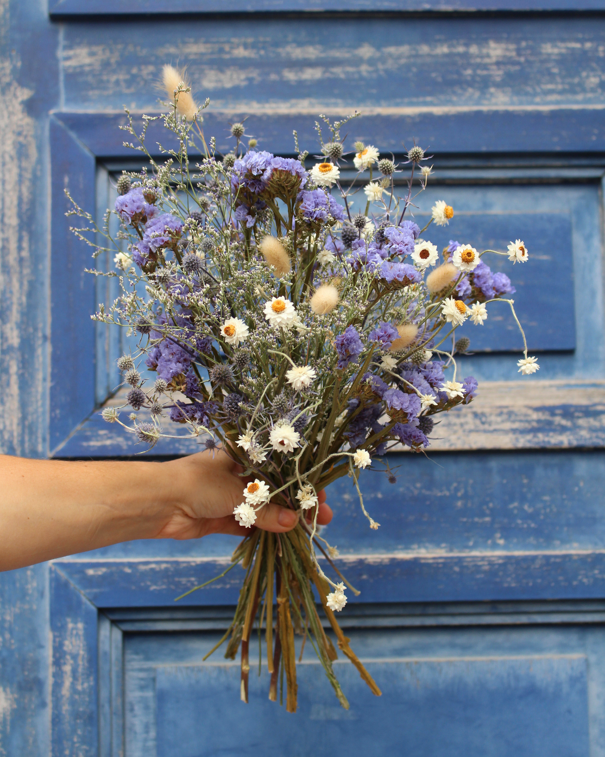 Bouquet de fleurs séchées - OCEAN (Bleu & blanc)