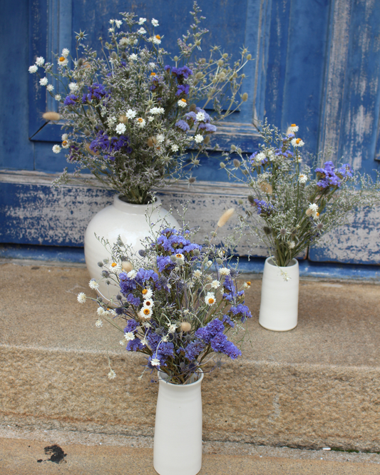 Bouquet de fleurs séchées - OCEAN (Bleu & blanc)