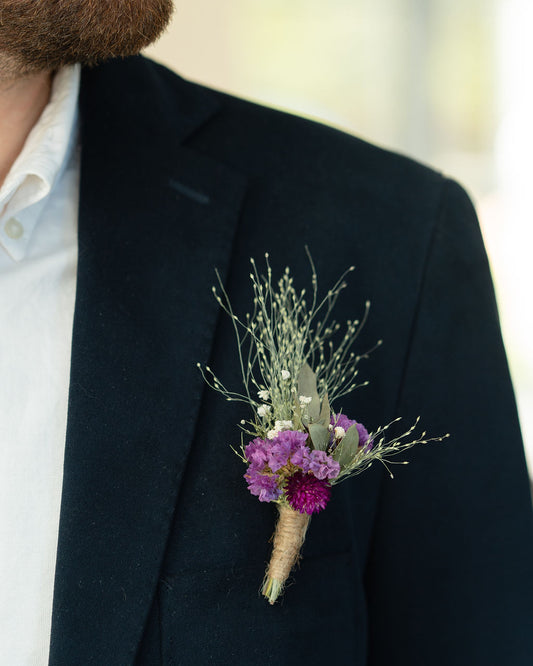 Boutonnière en fleurs séchées pour cérémonie - GROIX