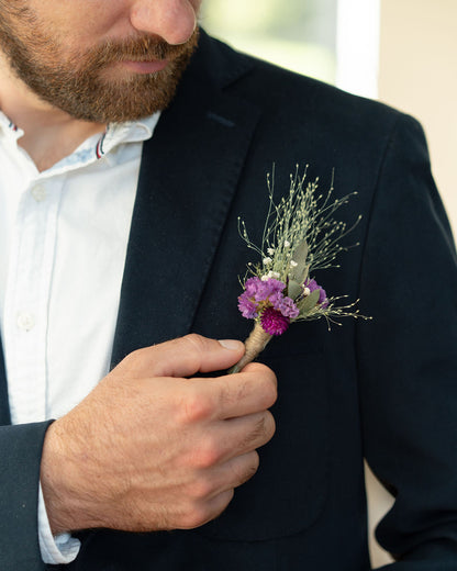 Boutonnière en fleurs séchées pour cérémonie - GROIX