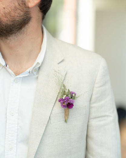 Boutonnière en fleurs séchées pour cérémonie - GROIX