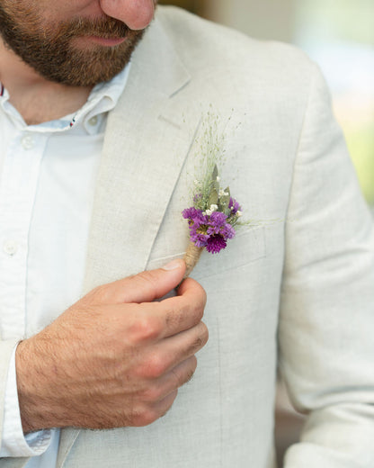 Boutonnière en fleurs séchées pour cérémonie - GROIX