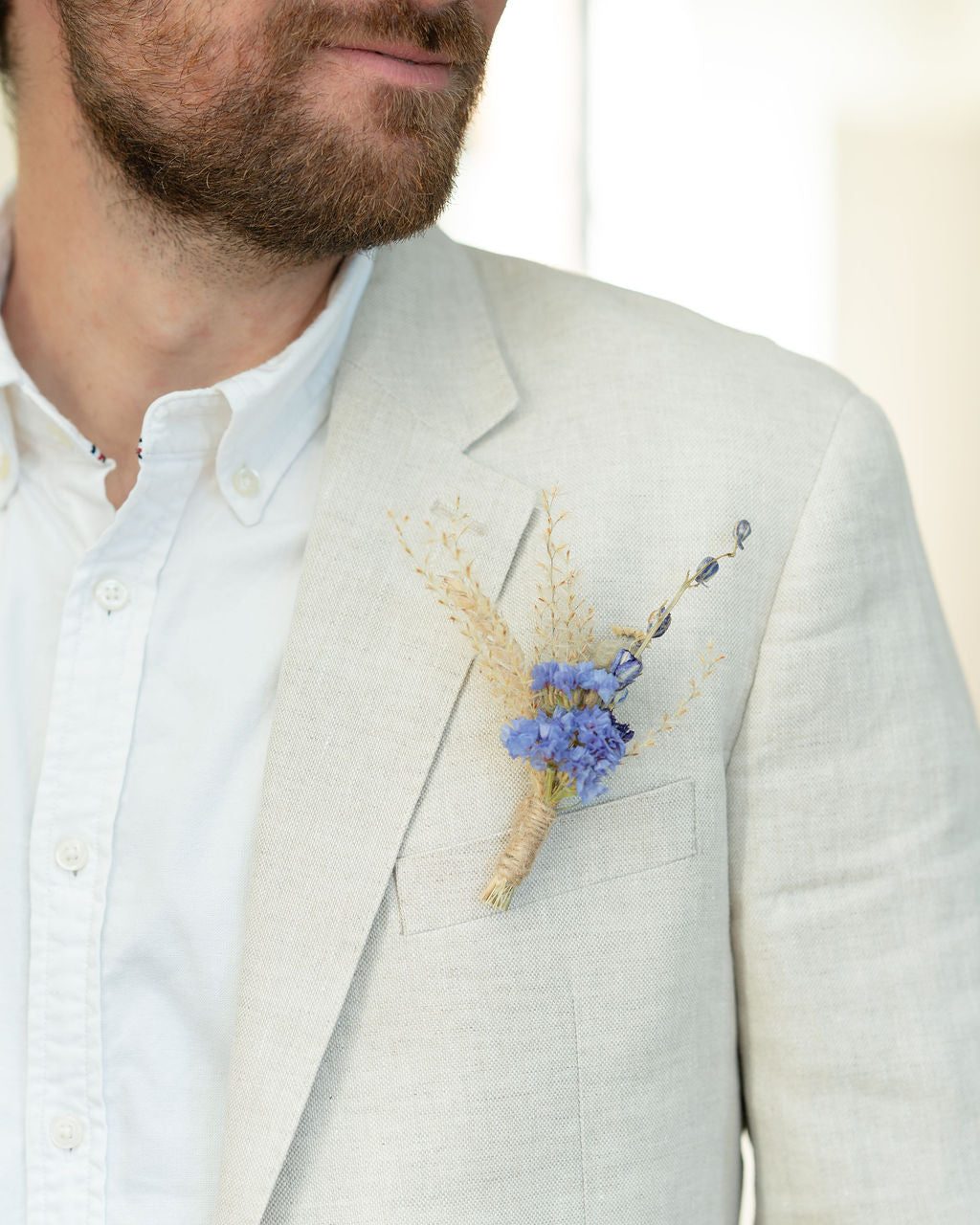 Boutonnière en fleurs séchées pour cérémonie - HOEDIC