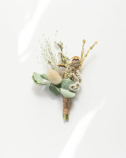 Boutonnière en fleurs séchées pour cérémonie - HOUAT