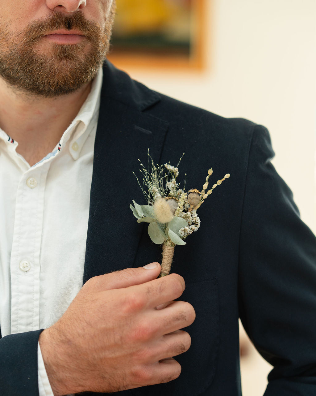 Boutonnière en fleurs séchées pour cérémonie - HOUAT