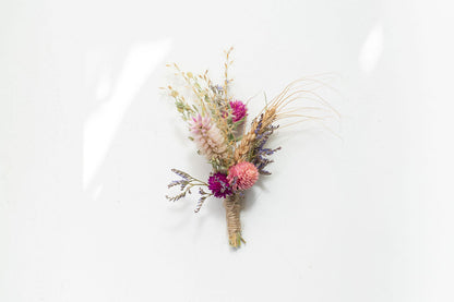 Boutonnière en fleurs séchées pour cérémonie - MOLÈNE