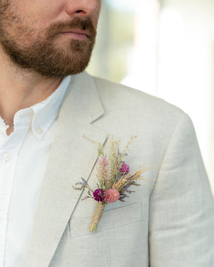 Boutonnière en fleurs séchées pour cérémonie - MOLÈNE