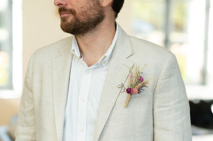 Boutonnière en fleurs séchées pour cérémonie - MOLÈNE