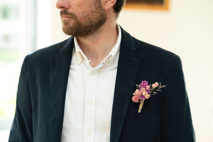 Boutonnière en fleurs séchées pour cérémonie - SAUZON
