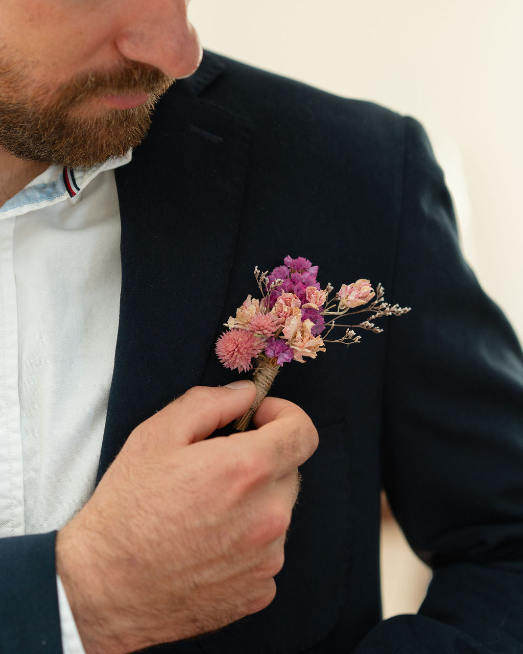 Boutonnière en fleurs séchées pour cérémonie - SAUZON