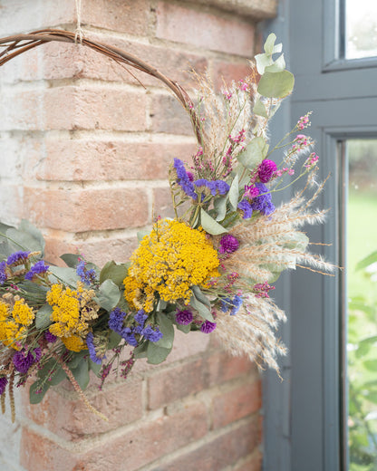 Couronne murale de fleurs séchées - ELECTRIC FEEL