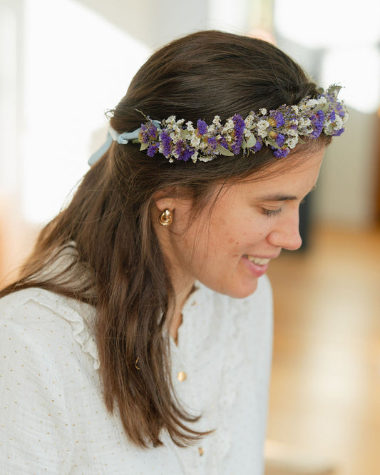 Couronne de tête en fleurs séchées pour cérémonie - Adulte - BERDER