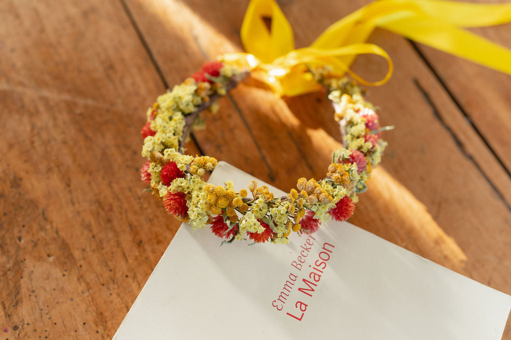 Couronne de tête en fleurs séchées pour cérémonie - Adulte - BREHAT