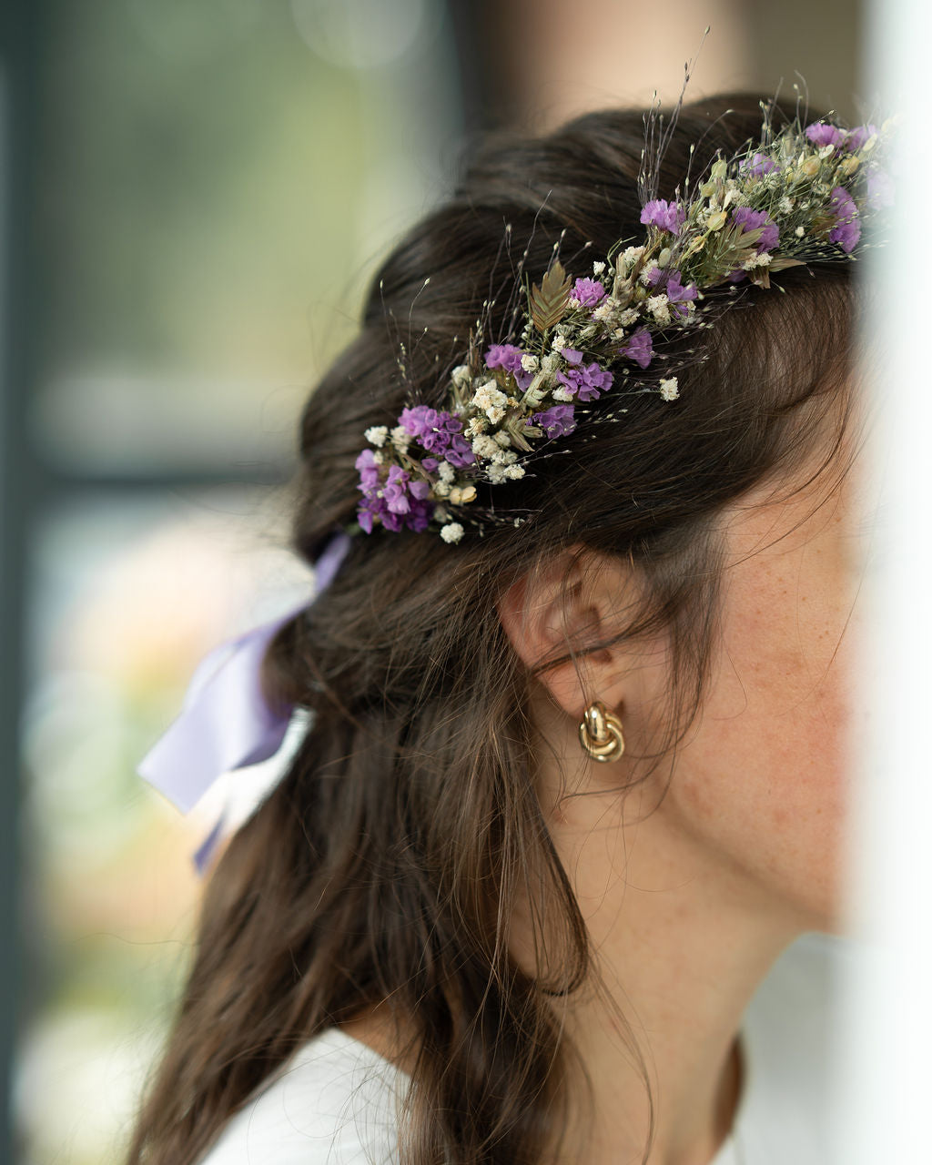 Couronne de tête en fleurs séchées pour cérémonie - Adulte - GROIX