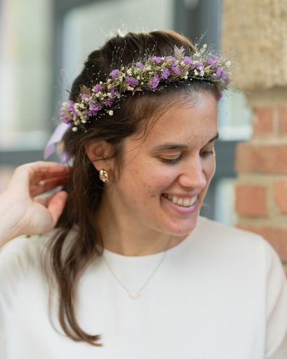 Couronne de tête en fleurs séchées pour cérémonie - Adulte - GROIX