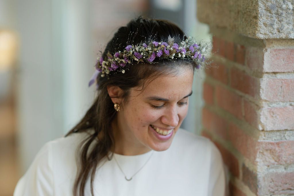 Couronne de tête en fleurs séchées pour cérémonie - Adulte - GROIX