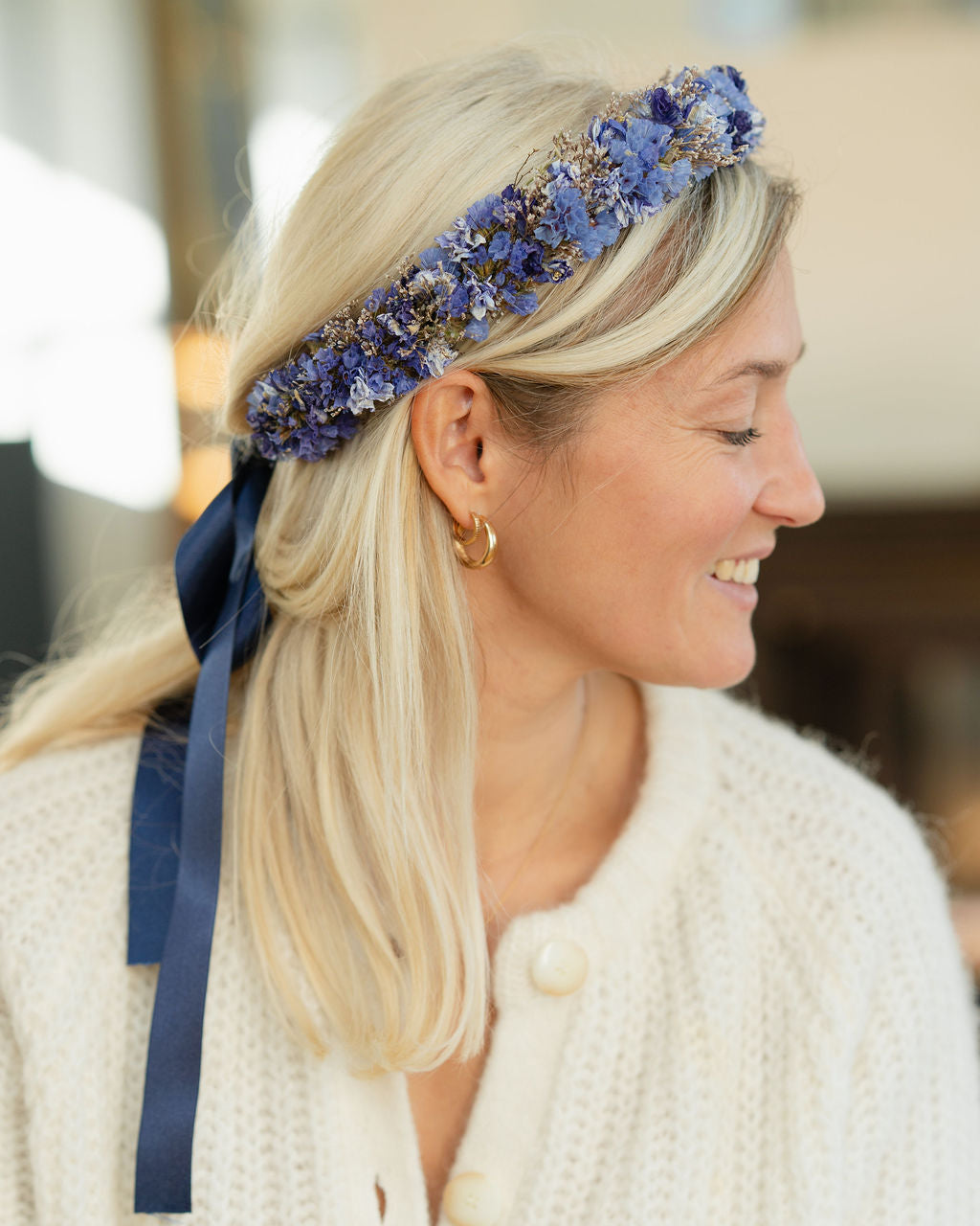 Couronne de tête en fleurs séchées pour cérémonie - Adulte - HOEDIC