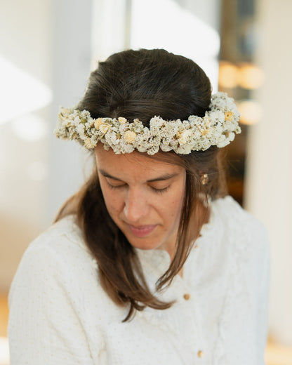 Couronne de tête en fleurs séchées pour cérémonie - Adulte - HOUAT