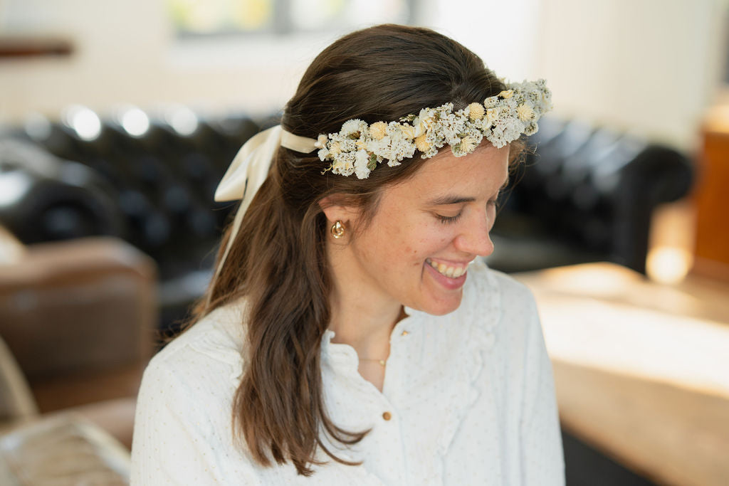 Couronne de tête en fleurs séchées pour cérémonie - Adulte - HOUAT