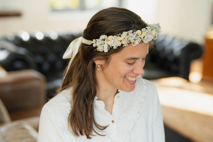 Couronne de tête en fleurs séchées pour cérémonie - Adulte - HOUAT