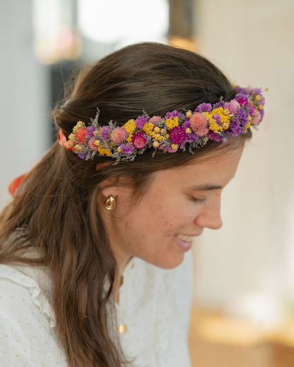 Couronne de tête en fleurs séchées pour cérémonie - Adulte - MOLENE