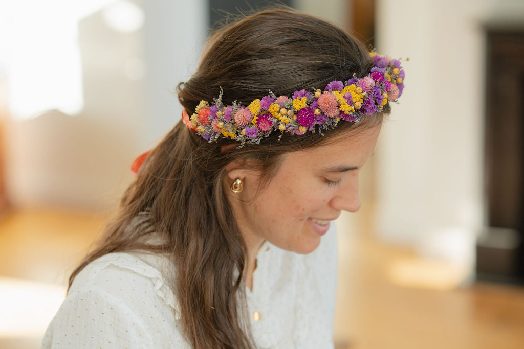 Couronne de tête en fleurs séchées pour cérémonie - Adulte - MOLENE