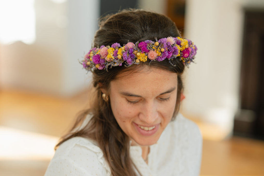 Couronne de tête en fleurs séchées pour cérémonie - Adulte - MOLENE