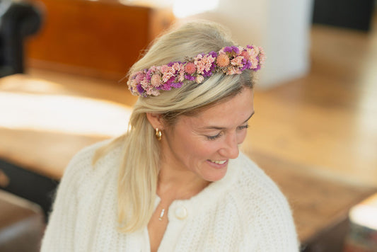 Couronne de tête en fleurs séchées pour cérémonie - Adulte - SAUZON