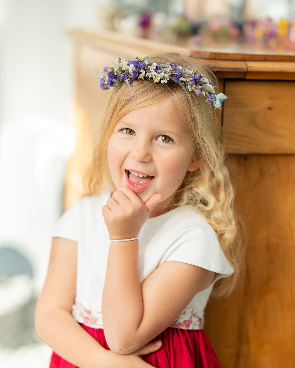Couronne de tête en fleurs séchées pour cérémonie - Enfant - BERDER