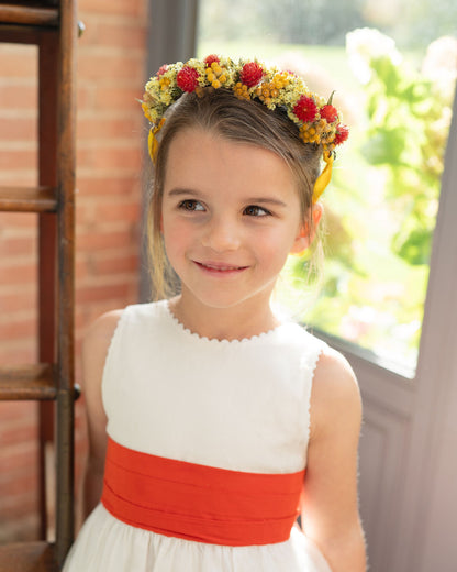 Couronne de tête en fleurs séchées pour cérémonie - Enfant - BREHAT