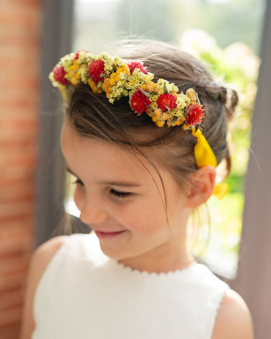 Couronne de tête en fleurs séchées pour cérémonie - Enfant - BREHAT