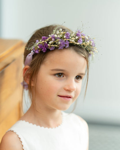 Couronne de tête en fleurs séchées pour cérémonie - Enfant - GROIX