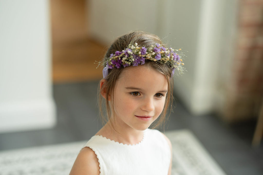 Couronne de tête en fleurs séchées pour cérémonie - Enfant - GROIX