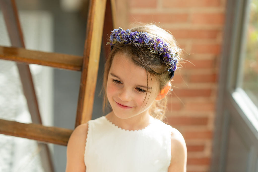 Couronne de tête en fleurs séchées pour cérémonie - Enfant - HOEDIC
