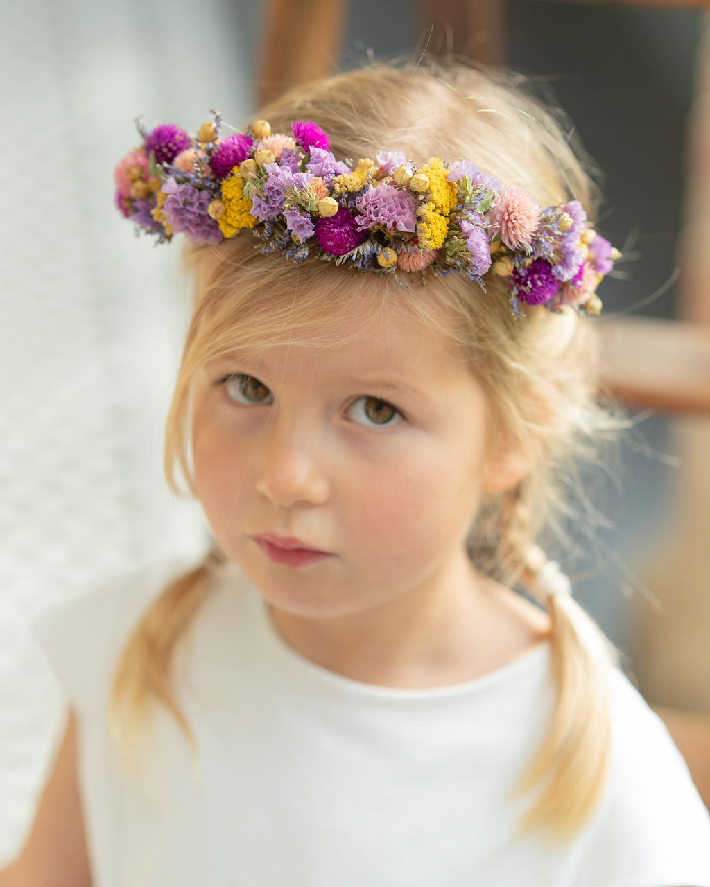 Couronne de tête en fleurs séchées pour cérémonie - Enfant - MOLENE
