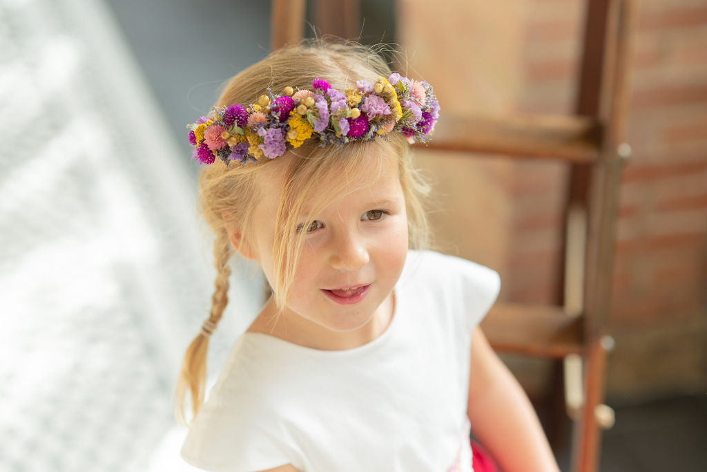 Couronne de tête en fleurs séchées pour cérémonie - Enfant - MOLENE