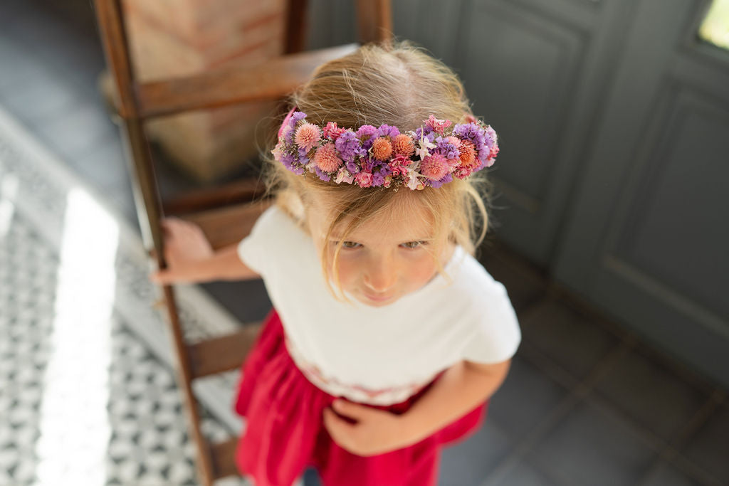Couronne de tête en fleurs séchées pour cérémonie - Enfant - SAUZON
